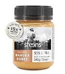 Steens Manuka Honey - MGO 515+ - Pure & Raw 100% Certified UMF 15+ Manuka Honey - Bottled and Sealed in New Zealand - 340 g
