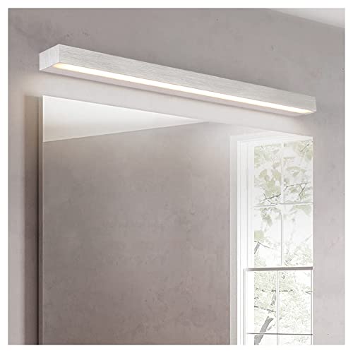 FWZJ Baño 41/51/61 / 71cm Espejo Luz Frontal Nórdico Minimalista Moderno Tocador Plateado Cepillado Maquillaje Impermeable Luces LED Decorativas a Prueba de Humedad (41CM, Luz Blanca)