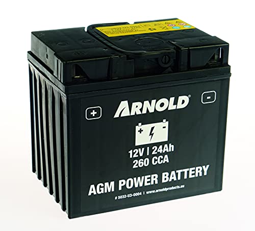 ARNOLD AGM AZ104 - Batería de Arranque (12 V, 24 Ah, 260 CCA para Tractores cortacéspedes 5032-U3-0004, Polo a la Izquierda)