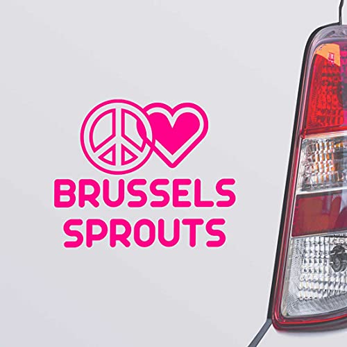 Custom Brother - Peace Love Brussels Sprouts Pink Color Car Laptop Wall Bumper Decal Sticker, Desy43