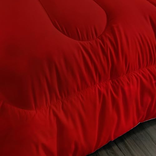 Image of AILONEN Gothic Broken Heart Comforter Set Full Size,Red & Black Bedding Set 3Pcs for Couples Adults,Angel Devil Wings Heart Quilt with 2 Pillowcases