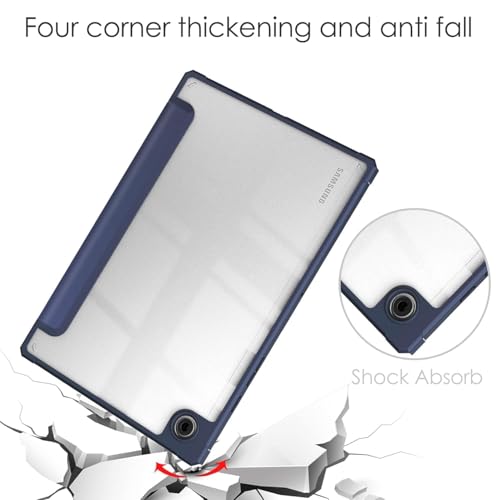 Image of ProElite Cover for Samsung Galaxy Tab A11 8.7 inch Cover Case, Smart Flip Case Cover for Samsung Galaxy Tab A11 8.7 inch with S Pen Holder, Dark Blue [Transparent Back]