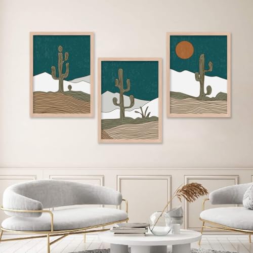 Image of kotart Modern Framed Painting for Wall Decoration - Living Room, Bedroom Art - Big Size Decor (Multi, Framed) Set of 3 (Art 3, 13x17 inch)
