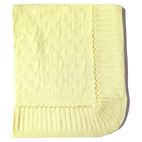 Baby Knit Soft Lightweight Blanket 38"X44" Pastel Colors (Yellow) Cover
