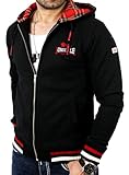 67% Baumwolle 33% Polyester Lonsdale Herren Sweatshirt Sweatshirt Hooded Zip Lancaster schwarz (schwarz) X-Large
