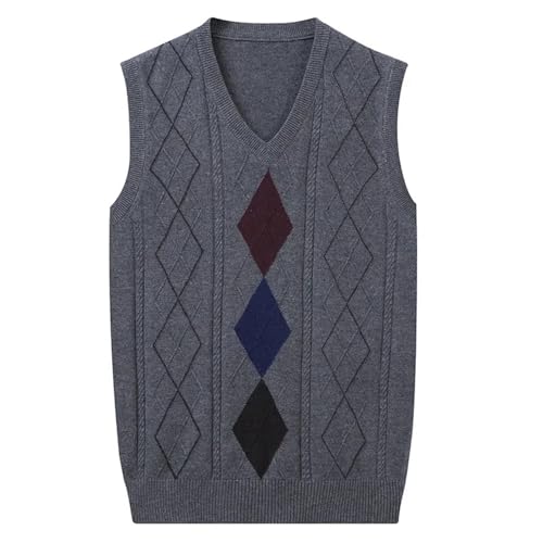 Men's Winter Sweater Vest - Knitwear Solid Color Sleeveless Men's Vest Casual Slim-Fit Plaid For Business3