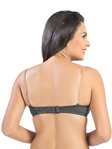 Image of SONARI Ell 18 Womens T-Shirt Bra | Double Layered, Adjustable and Removable Bra Straps, Hook and Eye Closure, Non-Wired, Soft Cotton Spandex Material (Free Transparent Straps)