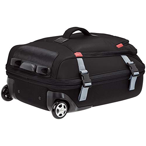 Amazon Basics Rolling Travel Duffel Bag Luggage with Wheels, Small, Black