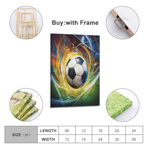 Tableau impression sur toile football 40x60cm image murale maison - 2