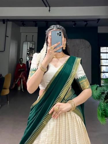 Image of Unstiched South Indian Lehenga Choli For Women For Fastive Wear