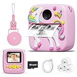 Kids Camera Instant Print, Christmas Birthday Gifts for 3 4 5 6 7 8 9 Year Old Boys Girls, 1080P Kids Digital Camera Toddler Boys Girls Toys Age 3-9 Pink
