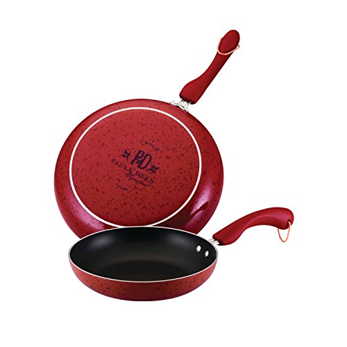 Paula Deen Signature Nonstick Frying Pan Set / Fry Pan Set / Skillet Set - 9 Inch and 11 Inch, Red