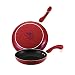 Paula Deen Signature Collection Porcelain Nonstick Twin Pack 9-Inch and 11-Inch Skillets, Red Speckle