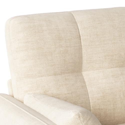 luckdect Canapé 2 Places Moderne 119x78x85 cm–Canapé Chenille avec Coussins Épais,2 Oreillers,Poche de Rangement Latérale,Idéal pour Salon,Appartement,Beige – vue 7