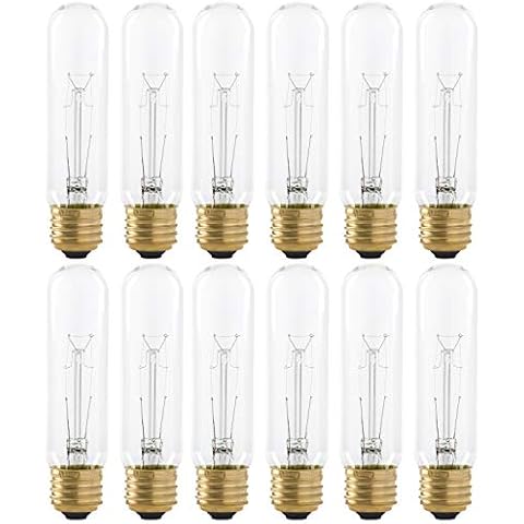 Xtricity 25 Watt T10 Clear Tubular Incandescent Light Bulb, Showcase Lamp, 2700K Soft White, E26 Medium Base, 160 Lumens, 120V, (12 Pack) Cover