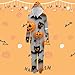 YMAMIYO 2025 Family Halloween Costumes Long Sleeve Jumpsuit Zip Up Hoodies Rompers Fall Pajamas Couples Matching Outfits Women Grey