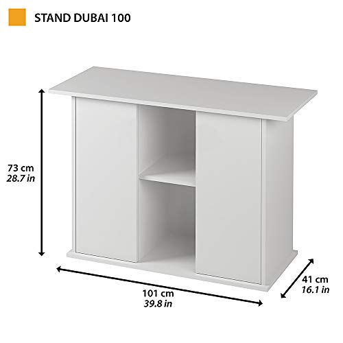 Ferplast Mobile supporto per acquario STAND DUBAI 100 con ante e ripiani, Piedini regolabili, Piano resistente all’acqua, 101 x 41 x h 73 cm, Legno Nero