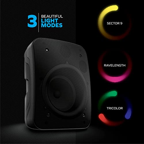 Image of Coby Wireless Bluetooth Speaker, Portable Speaker with 11 LED Light Modes, Built-in Mic Input, and FM Radio for Outdoor Use, Rechargeable Battery, Micro USB, AUX Port, and TF Card Slot, 7-Hour Play