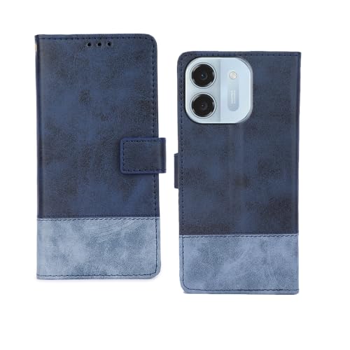 Image of amazon basics Ai+ Pulse 2 5G Flip Cover | Card Pockets Wallet & Stand | Flip Cover for Ai+ Pulse 2 5G (Double Blue)
