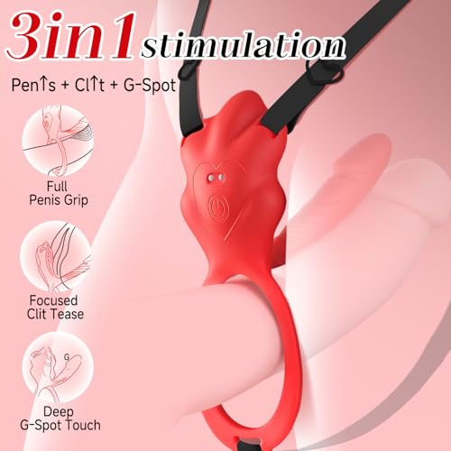 Image of Couples Sex Toys Wearable Vibrator - MOOLIGIRL Rose Toy Vibrating Panties for Women Men, 10 Vibration Modes G Spot Vibrater, Hands Free Female Adult Toy Clitoral Stimulator Erotic Massage Lotions