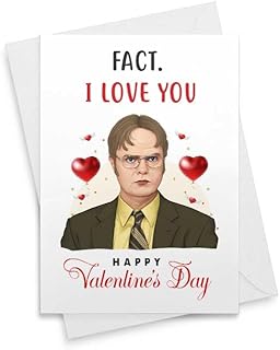 Funny Dwight Valentines Day Card - Fact: I Love You, Romantic Card, Cute Love Card, Funny Valentines Day, Greeting Card, Love Tv Show, Office Love Card [00399]