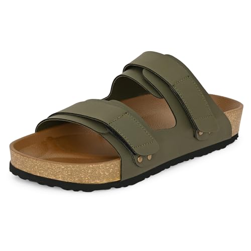 Image of Centrino Men's Berkin-Style Slip-On Sandals | Open Toe Design | Soft PU Footbed | Lightweight & Comfortable | Arch Support | On-Grip Sole | Casual Outdoor Wear (9207)