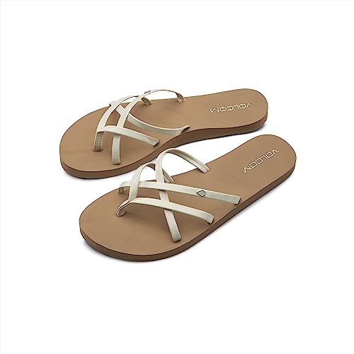 Image of Volcom Women's New School Strappy Flip Flop Flat Slide Sandal