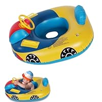 Kinder Aufblasbarer Schwimmring Baby Niedlich Auto Schwimmsitz Kleinkinder Schwimmen Ring Schwimmreifen Pool Float Sitz Boot mit Lenkrad Horn und Griffe, Pool Spielzeug für Mädchen Jungen 1-5 Jahre
