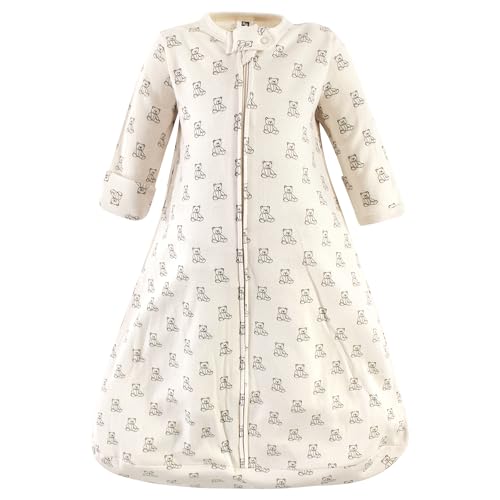Image of Hudson Baby Unisex Baby Cotton Wearable Sleeping Bag, Sack, Blanket, Teddy Bear Long Sleeve, 0-3 Months