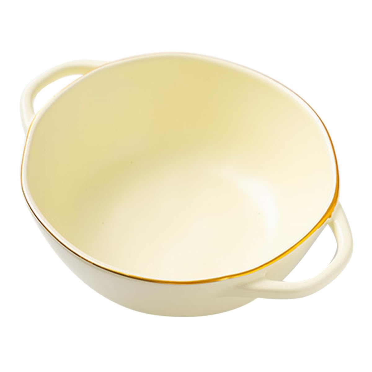Alipis Cuenco de Cerámica Beige Doble Asa para Ensaladas y Sopas, Resistente al Calor y Apto para Lavavajillas, Capacidad 1200ml Adecuado para Fiestas
