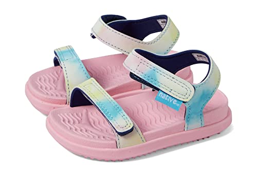Native Shoes Kids Charley Sugarlite Print Flat Sandals for Little Kid - Hook-Loop Closure with EVA Footbed, and Eye-Catching Design