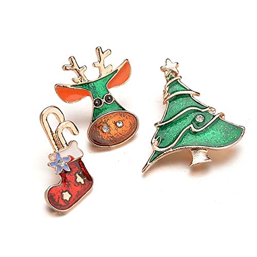 Preisvergleich Produktbild LISHUAIEN Weihnachtsmann Weihnachtsbaum Socken Socken Hut Strass Frauen Brosche Geschenke