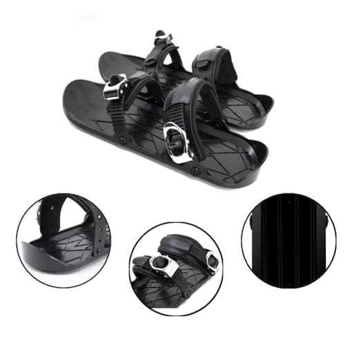 image for Gujuja Mini Ski Skates for Snow Winter Portable Snowblades Skis Shoes 