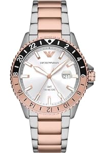 Emporio Armani Men's Watch GMT Dual Time, Stainless Steel, AR11591
