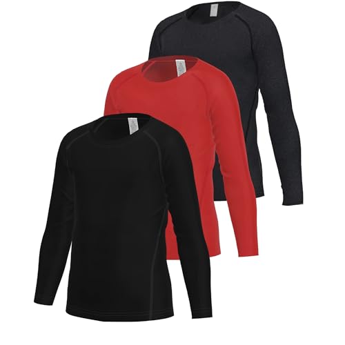 3 Pack Boys Youth Football Compression Pants Running Baseball Sports Leggings Athletic Tights Baselayer for Kids