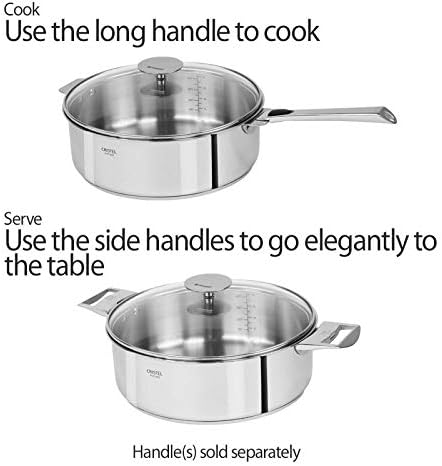 Miniatura 2 de Cristel Casteline - Sartén para saltear, 7 cuartos de galón, color plateado