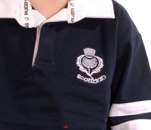 I LUV LTD Kids Scotland Rugby Shirt Crew Neck Half Sleeve Size 3-4 Years White