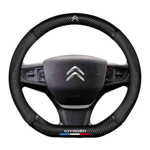 Woniyal Funda Volante Coche para Citroen C1 C3 C4 C5 X DS3 DS4 DS5 C6 Picasso Aircross CCrosser Xsara, Cubierta Protectora Volante Antideslizante Protección del Volantes Accesorios Coches Interior