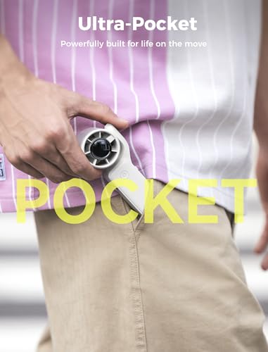 Image of Aecooly Ultra-Pocket Portable Handheld Turbo Fan, 5 Gear Jet Force Airflow, Up to 15 Working Hours, USB Rechargeable Personal Battery Operated Mini Fan, for Travel /Outdoor /Vacation /Concerts -White