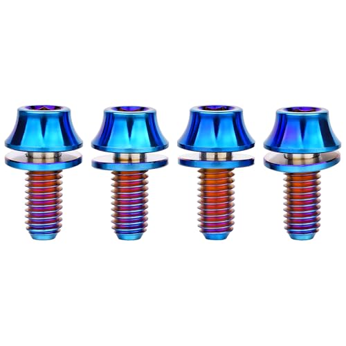 Image of Titanium M5x12mm with Washer Bicycle Water Bottle Cage Bolt 4 Pack