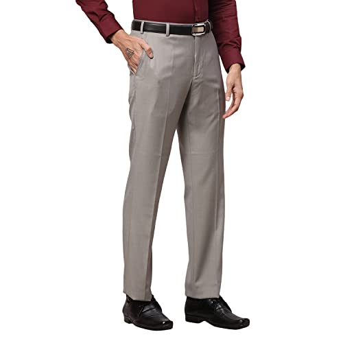 Image of Park Avenue Regular Men's PLEATLESS Smart FIT Light Grey Formal Trouser