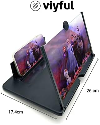 Viyful 12" HD 3D Screen Magnifier I Enlarge Videos and Movies on all Smartphones I Portable Folding Phone Accessory