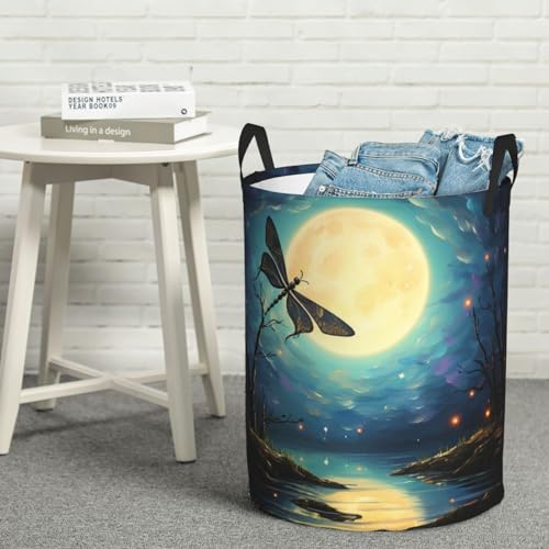 Panier à linge étanche portable avec poignées sac rangement circulaire chambre - 7