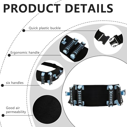 Gait Belt Transfer Belts for Seniors, Nylon Transfer Gait Belt with 7 Handles Safety Gate Belt for Elderly Practical Lift Belts with Quick Release Buckle for Elderly Handicap Patient Care