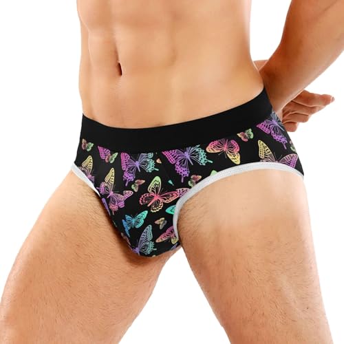 Laprad Men's Colorful Butterfly Briefs Underwear Classics Panties No Fly Underpants with Contour Pouch2