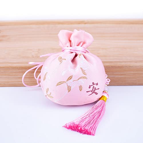 3 bolsas bordadas chinas para ambientador con cordón miniatura 3