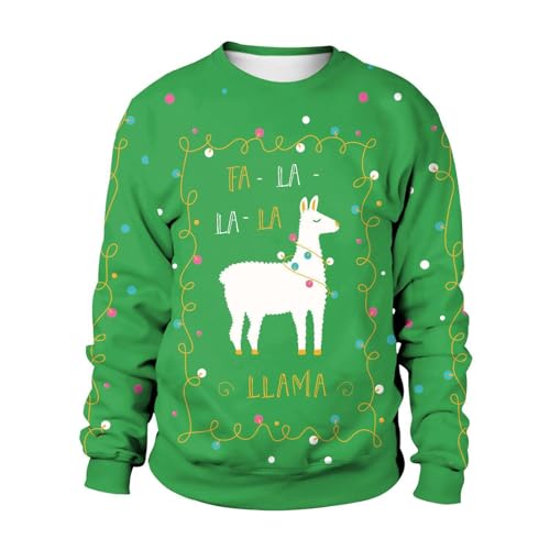 Sweat-shirt de Noël alpaga col rond confortable et tendance pour adultes