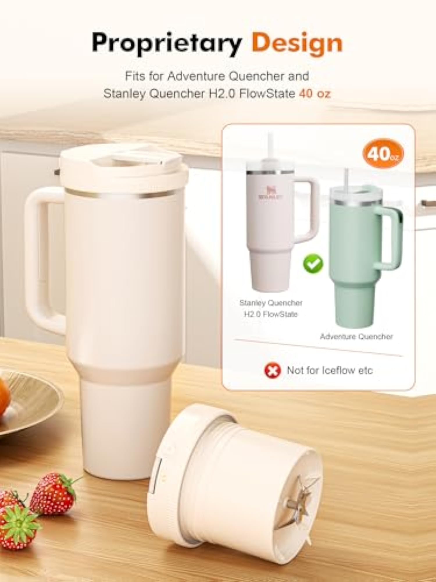 Portable Blender Lid for Stanley Tumblers