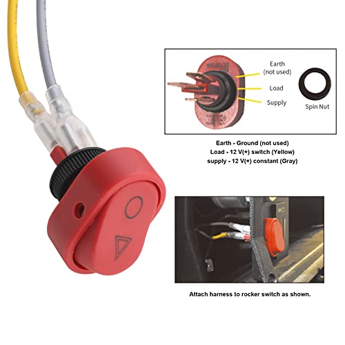 Roykaw Golf Cart Upgrade Turn Signal Kit With Horn Brake Pad Light Switch，9-Pin Wiring Harness For Ezgo Club Car Yamaha Led Light，Input 12V #TOP3