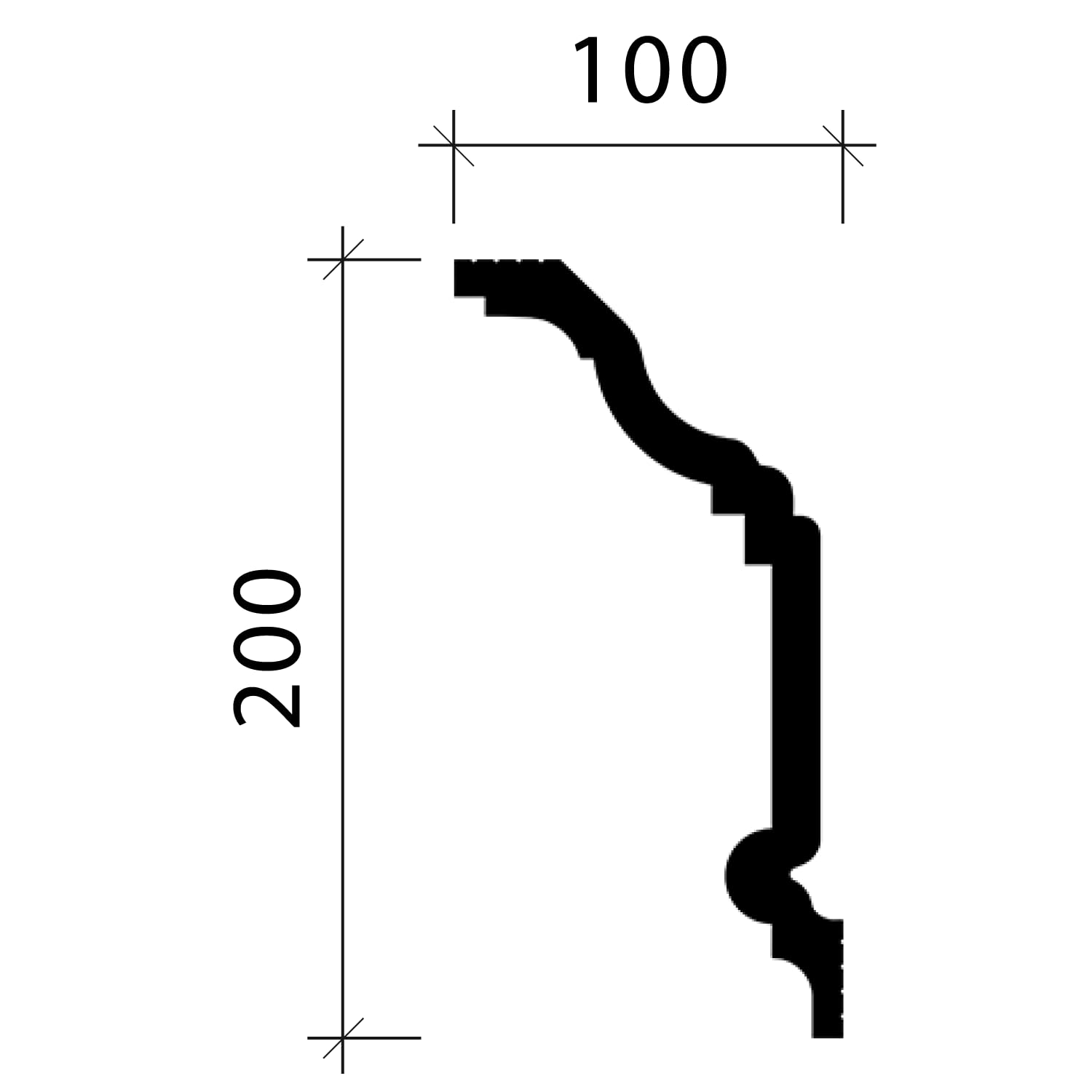 Profhome Cornisas 650242-box 200 cm x 10 cm x 20 cm Poliestireno extruido (XPS) pretratado 4 molduras / 8 m